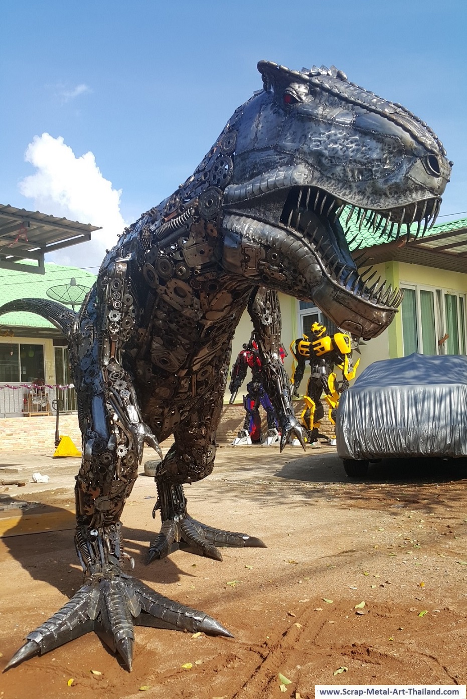 Dinosaur TRex statues for sale life size metal Dino sculptures