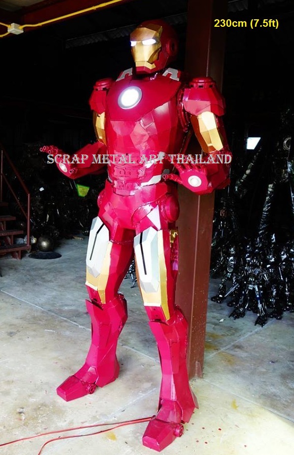 Ironman statue for sale, life size scrap metal Ironman sculpture from Thailand