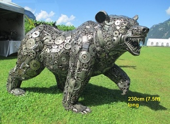 Bear statue for sale, life size metal Bear sculpture - Metal Animal Art from Thailand