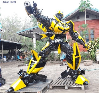 Bumblebee Transformers statue for sale, life size metal Bumblebee sculpture from Thailand