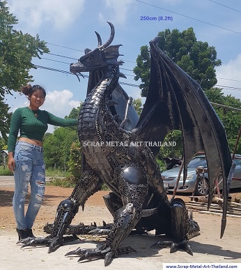Dragon statue for sale, life size metal dragon sculpture - Metal Art from Thailand