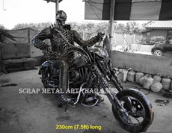 Ghostrider Hellbike - life size Superbike metal art from Thailand