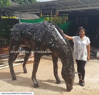 Horse statue for sale, life size metal Horse sculpture - Metal Animal Art from Thailand