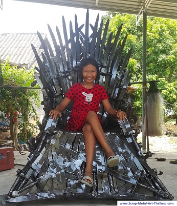 Iron Throne replica for sale - Game of Thrones - life size metal movie theme furniture from thailand