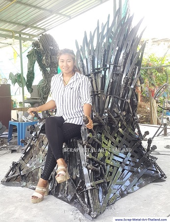 Iron Throne replica for sale - Game of Thrones - life size metal movie theme furniture made in thailand