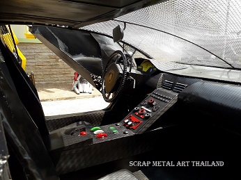 Lamborghini Veneno replica - Life Size supercar metal art from Thailand, interior
