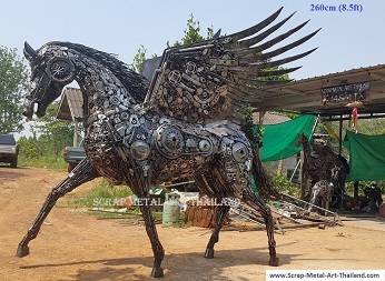 Pegasus statue for sale, life size metal Pegasus sculpture - Metal Art from Thailand